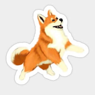 Happy Shiba Inu Dog Sticker